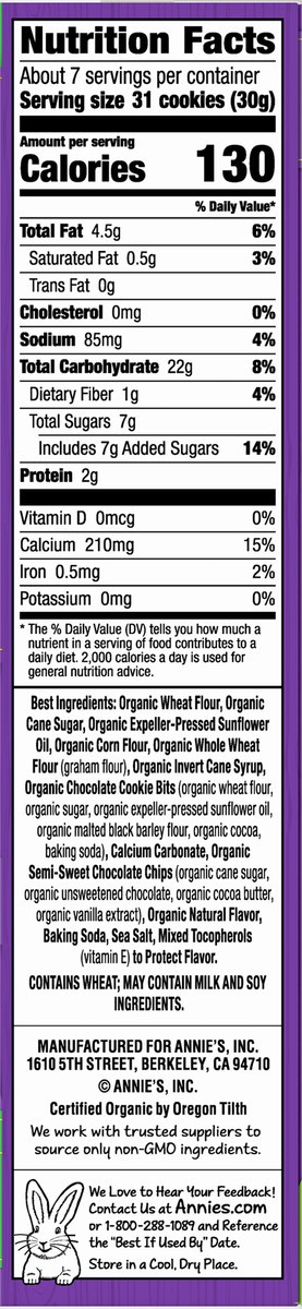 slide 4 of 14, Annie's Organic Bunny Grahams Snacks, Chocolate Chip, 7.5 oz, 7.5 oz