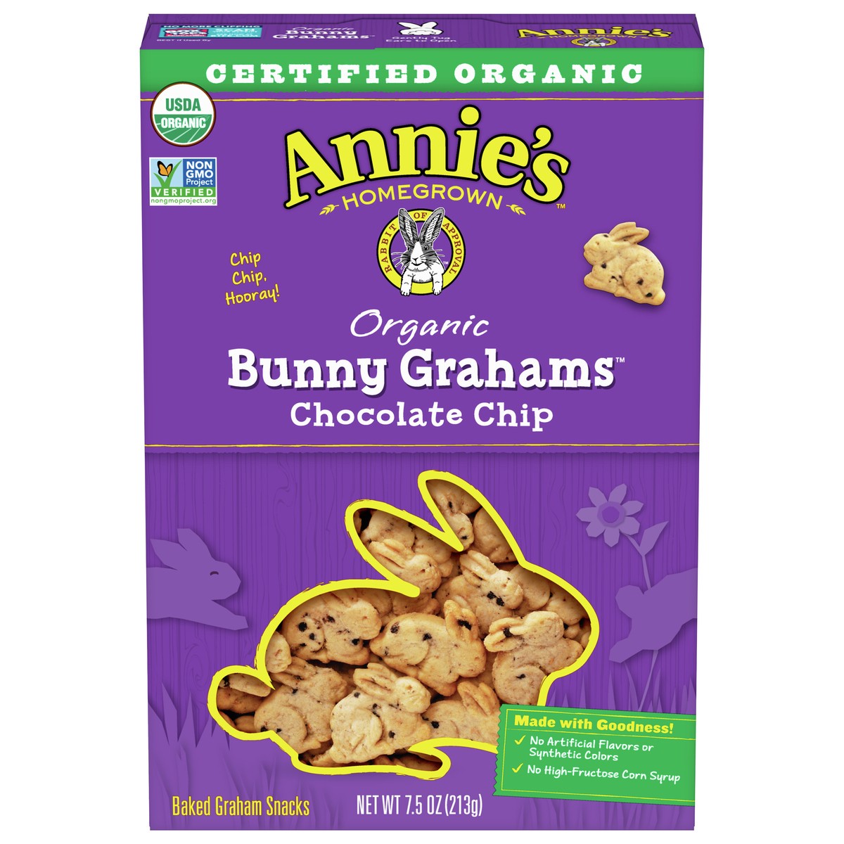slide 3 of 14, Annie's Organic Bunny Grahams Snacks, Chocolate Chip, 7.5 oz, 7.5 oz