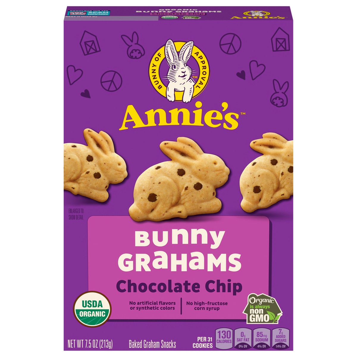 slide 1 of 14, Annie's Organic Bunny Grahams Snacks, Chocolate Chip, 7.5 oz, 7.5 oz