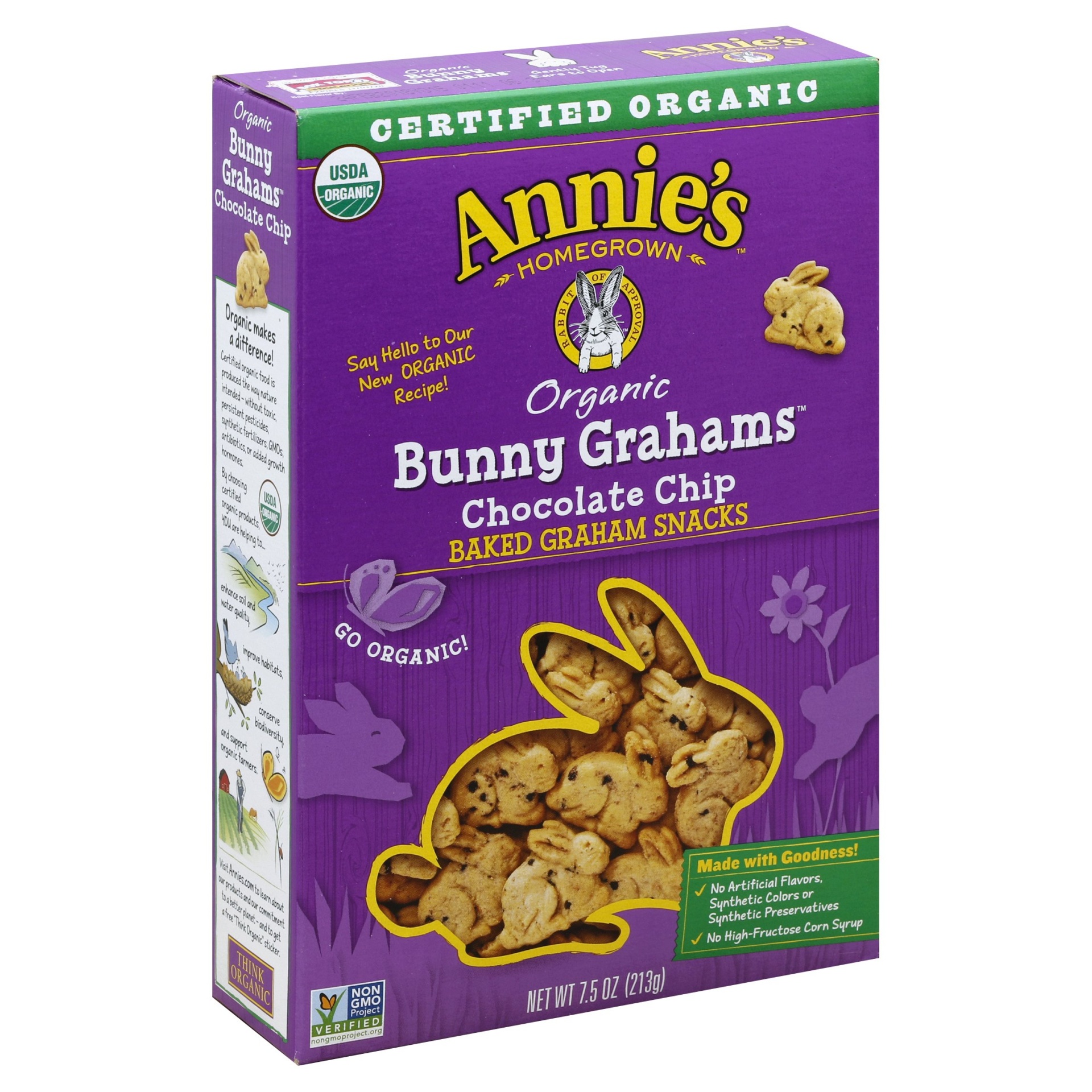 slide 1 of 1, Annie's Chocolate Chip Bunny Grahams, 7.5 oz