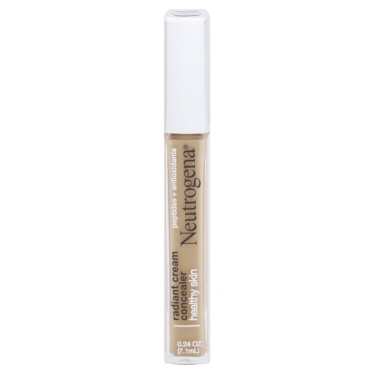 slide 1 of 1, Neutrogena Healthy Skin Radiant Brightening Lightweight Perfecting Cream Concealer with Peptides & Vitamin E Antioxidant, Non-Comedogenic, Hazelnut Medium 01 warm undertones, 0.24 oz