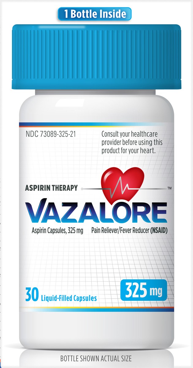 slide 8 of 9, Vazalore Aspirin 325 mg Liquid-Filled Capsules 30 ea, 30 ct