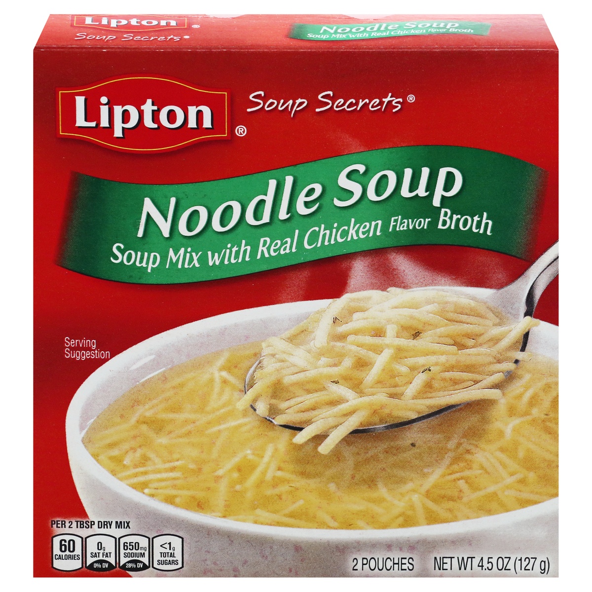 slide 1 of 1, Lipton Soup Secrets Instant Soup Mix Noodle, 4.5 oz, 2 Ct , 