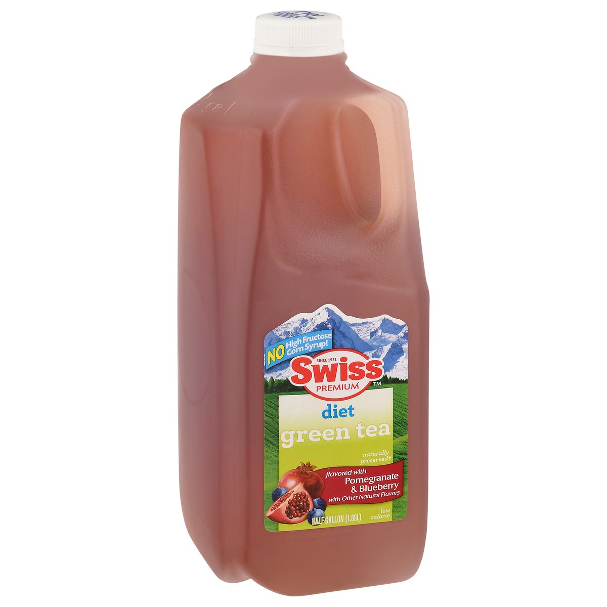 slide 7 of 13, Swiss Premium Diet Pomegranate & Blueberry Green Tea- 1/2 gal, 1/2 gal