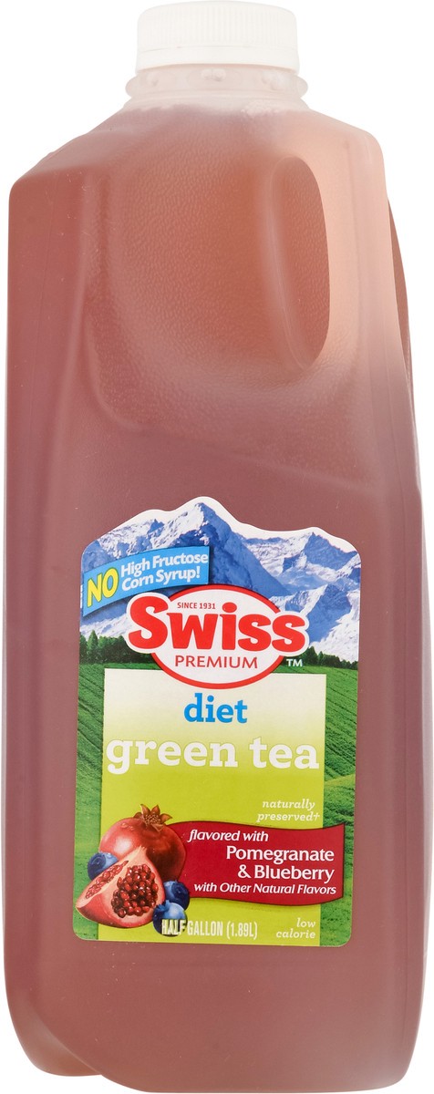 slide 6 of 13, Swiss Premium Diet Pomegranate & Blueberry Green Tea- 1/2 gal, 1/2 gal