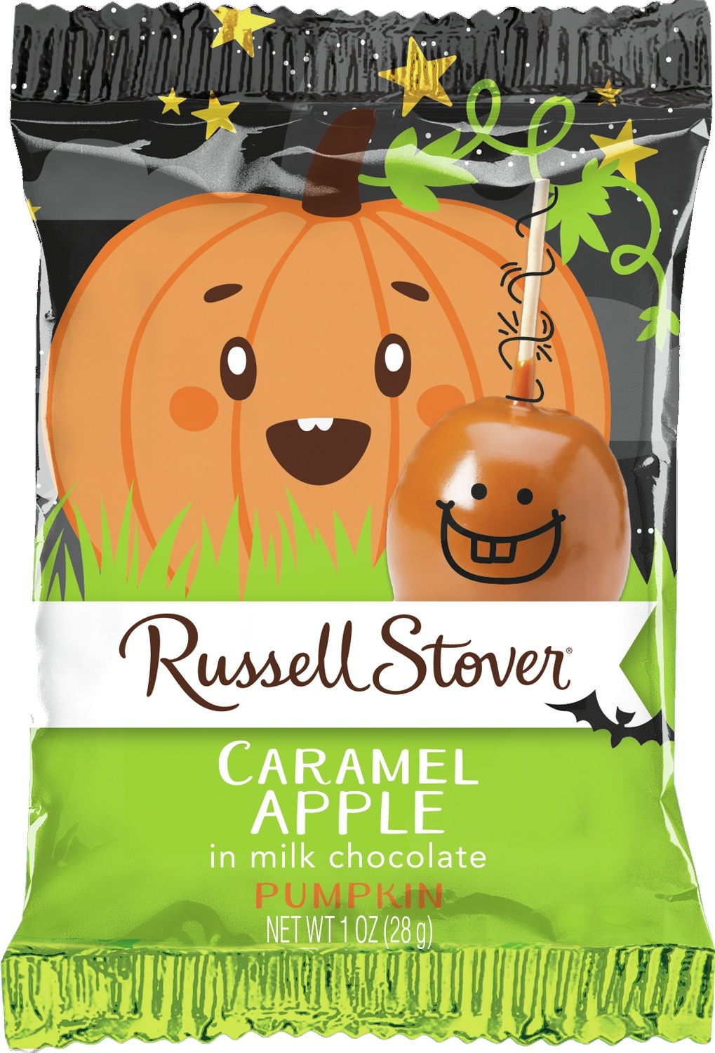 slide 1 of 1, Russell Stover Caramel Apple Milk Chocolate Pumpkin, 1 oz