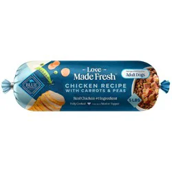 Blue Buffalo Love Made Fresh Natural Adult Dog Food, Refrigerated, Chicken With Carrots and Peas, Fresh Dog Food, Ready-To-Serve, 5-lb Roll