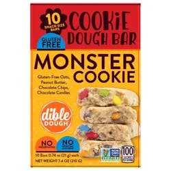 Dible Dough Monster Cookie Gluten-Free Cookie Dough Bar - 10 Count, 7.4 oz