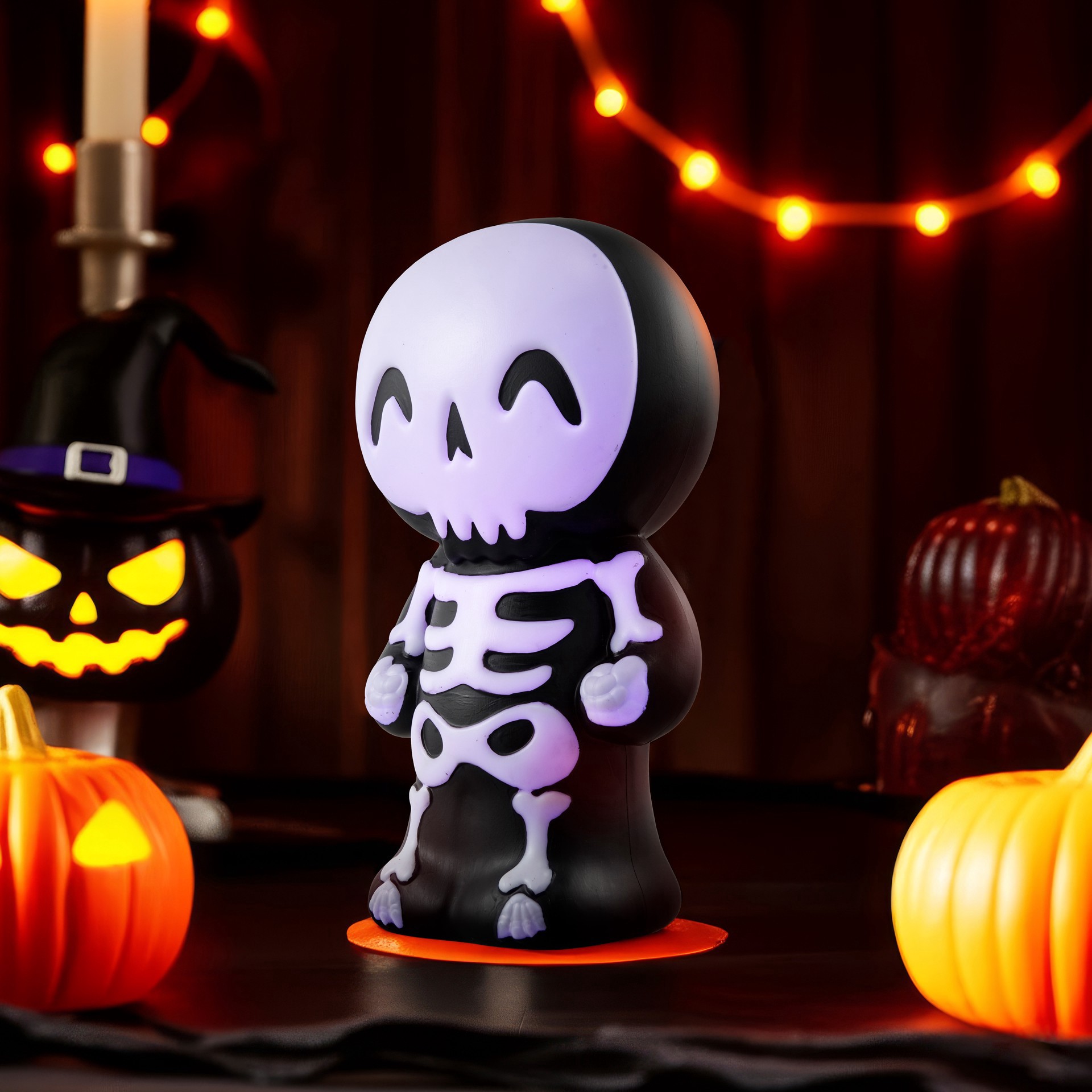 slide 4 of 4, 14" Color Changing Led Animated Skeleton Blow Mold By Ashland, 14 in