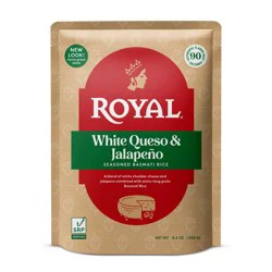 Royal White Queso & Jalapeno Basmati Rice - 8.5 oz Microwaveable Pouch