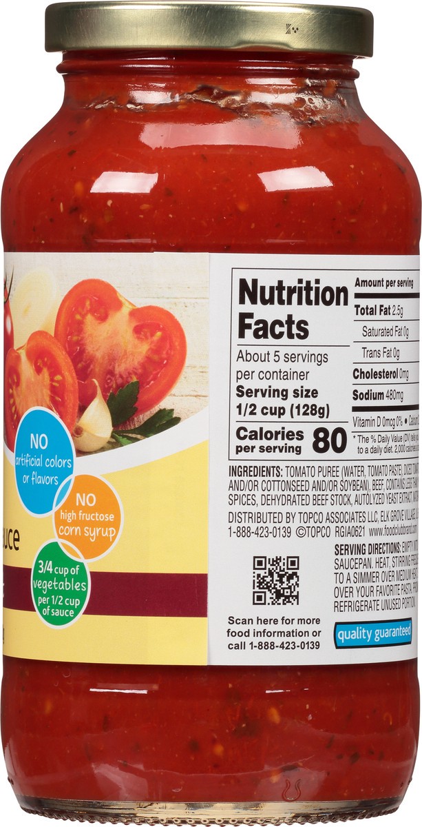 slide 2 of 17, Food Club Pasta Sauce Flavored with Meat 24 oz, 24 oz