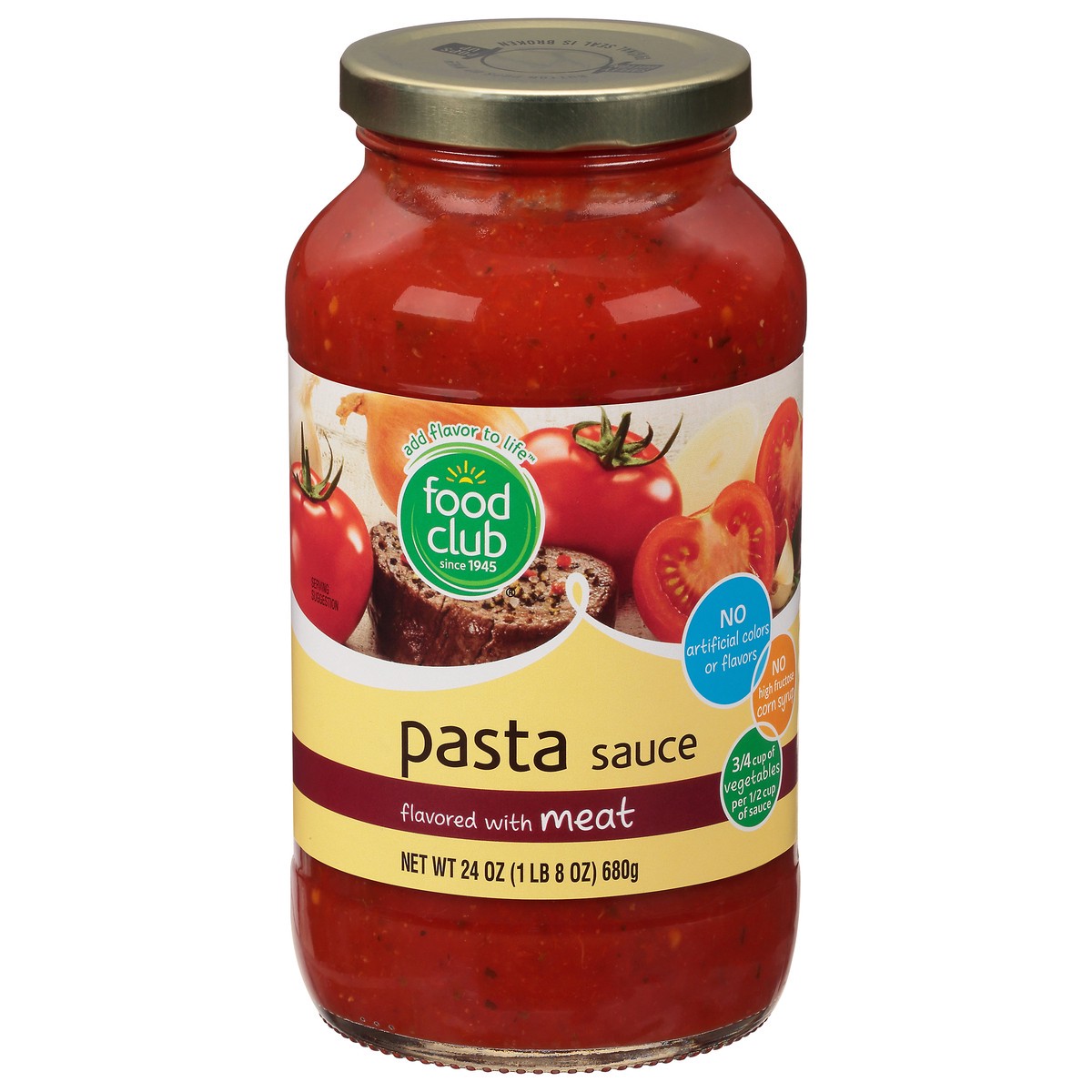 slide 3 of 17, Food Club Pasta Sauce Flavored with Meat 24 oz, 24 oz