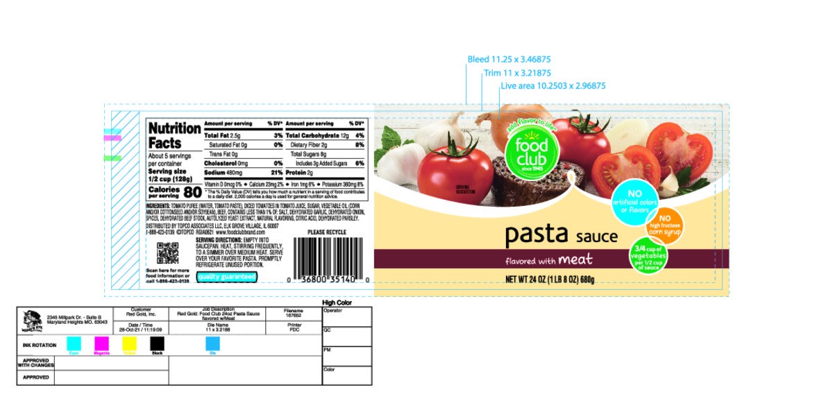 slide 15 of 17, Food Club Pasta Sauce Flavored with Meat 24 oz, 24 oz