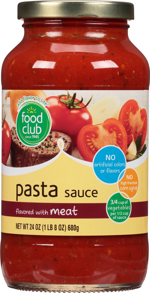 slide 9 of 17, Food Club Pasta Sauce Flavored with Meat 24 oz, 24 oz