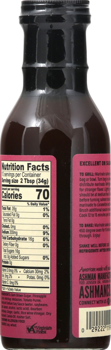 slide 6 of 13, Ashman House Salmon Bourbon Teriyaki Marniade, 12 oz