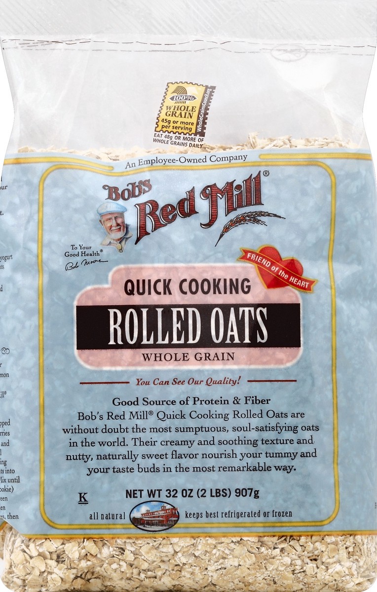 slide 5 of 5, Bob's Red Mill Quick Cooking Rolled Oats, 32 oz