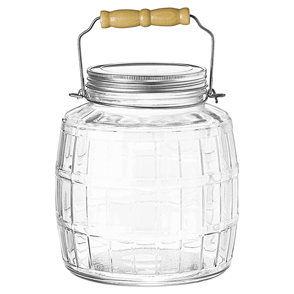 slide 1 of 1, Anchor Hocking 1-Gallon Barrel Jar With Brushed Aluminum Lid - Clear, 1 gal