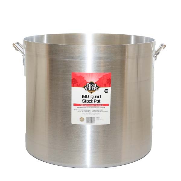 slide 1 of 1, First Street Lid Stock Pot Aluminum 160 Quart, 1 ct