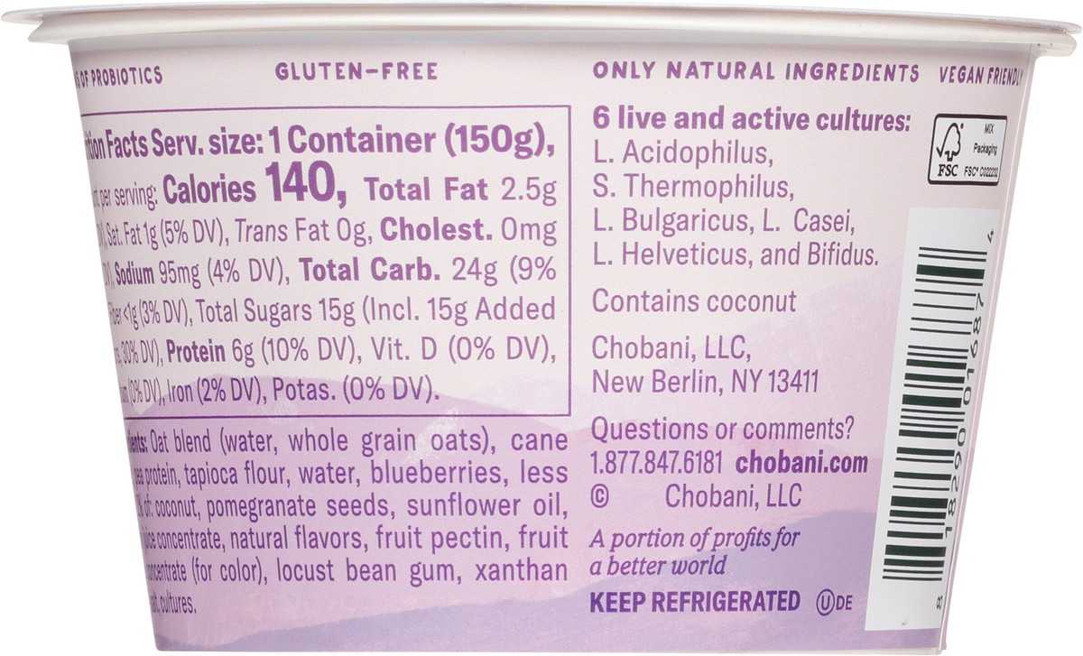 slide 10 of 14, Chobani Blueberry Pomeg Oat Yogurt, 5.3 oz