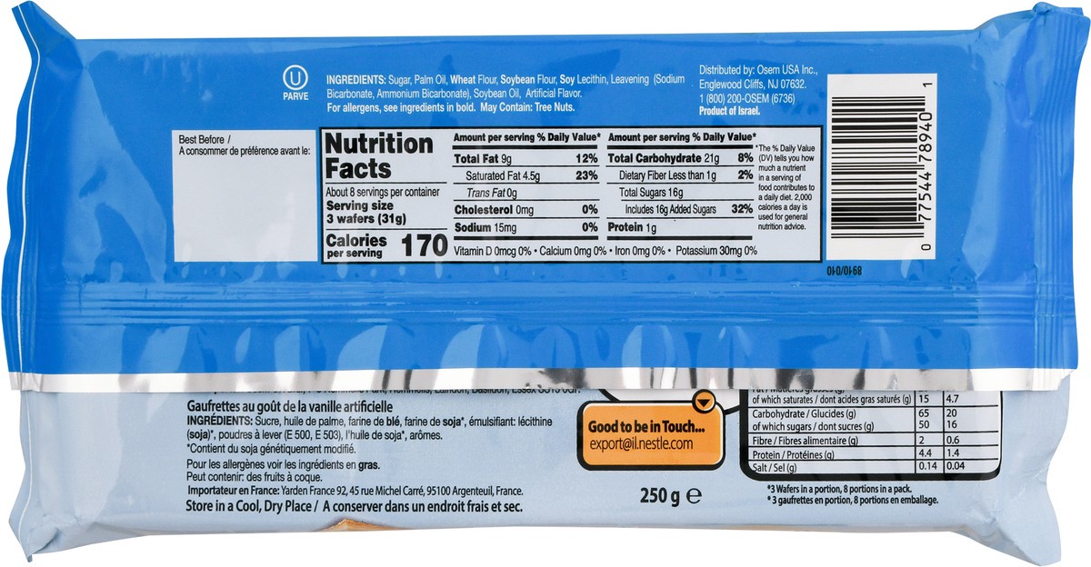 slide 9 of 14, Osem Vanilla Flavour Wafers 8.8 oz, 8.8 oz