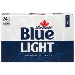 Labatt Blue Light Canadian Pilsener Beer - 24pk/12oz Cans