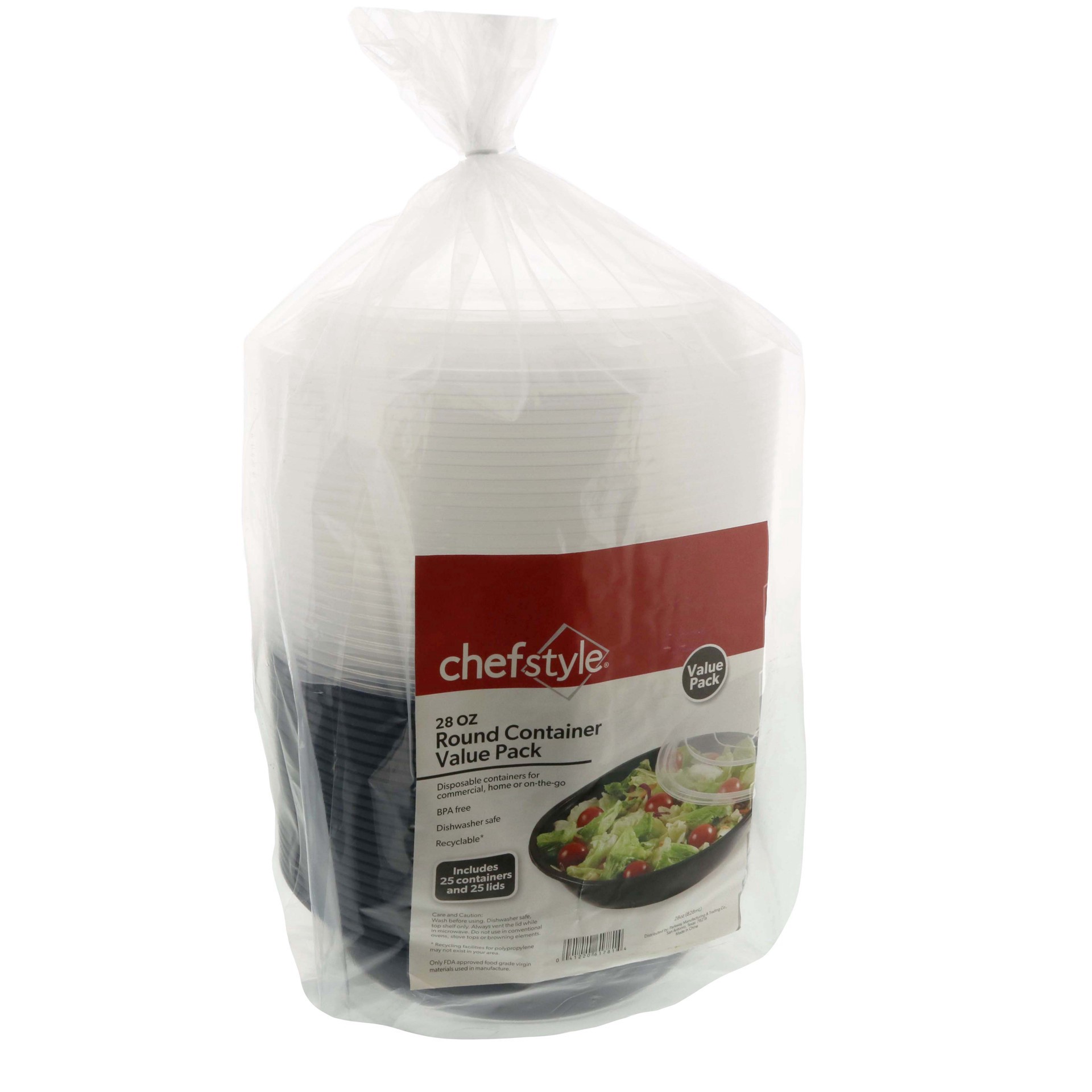 slide 1 of 1, chefstyle One Time Use Bowls, Value Pack, 28 oz, 25 ct