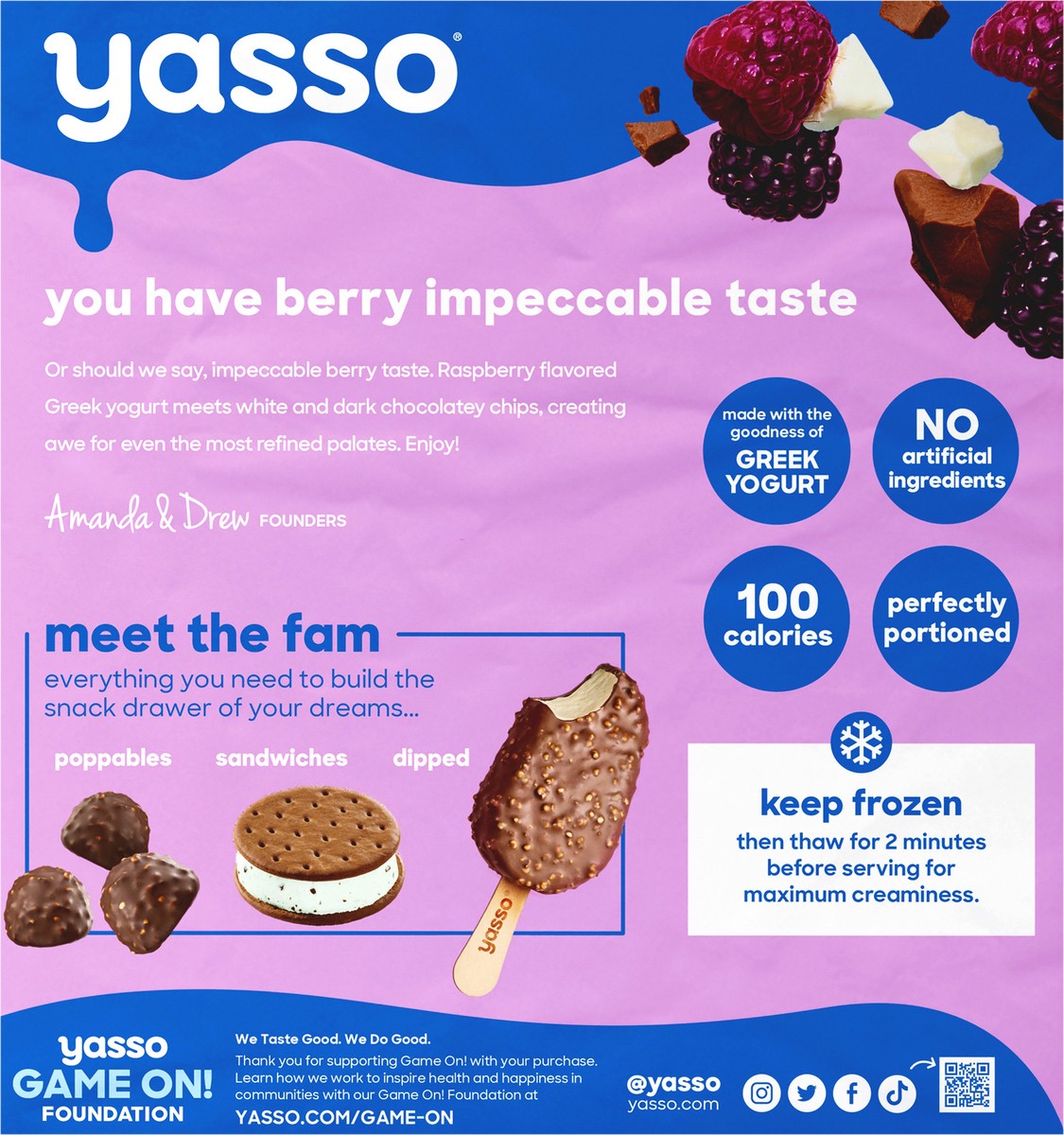 slide 6 of 8, Yasso Black Raspberry Chip Frozen Greek Yogurt Bars, 4 ct