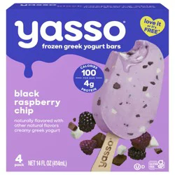 Yasso Frozen Greek Yogurt Bars Black Raspberry Chip Bars 3.5fl oz
