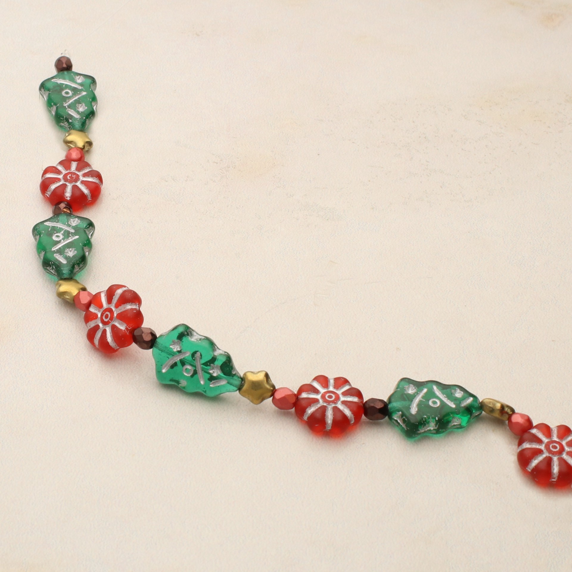 slide 3 of 5, Christmas Cheer Czech Glass Bead Mix By Bead Landing, 3.8mm-17.1mm