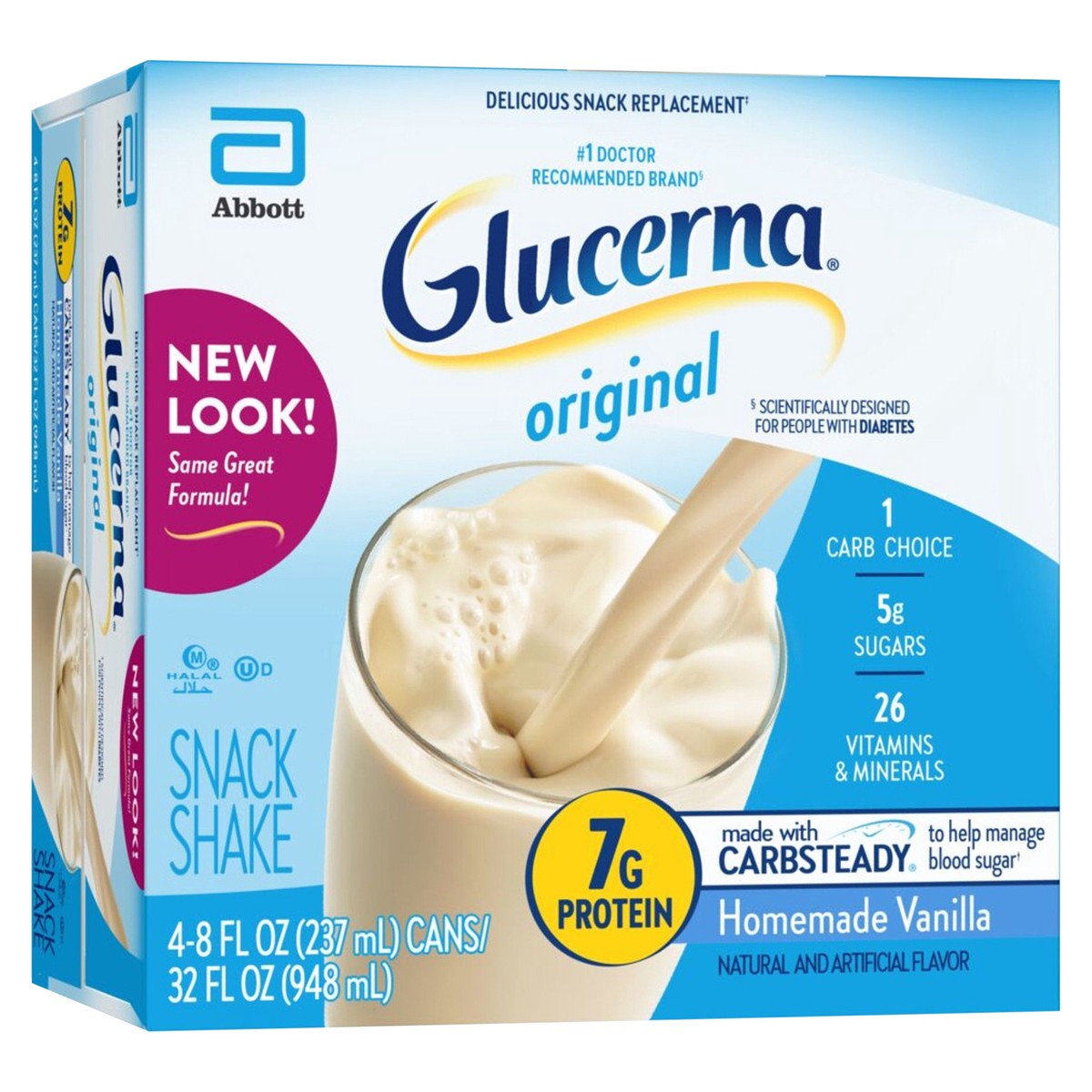 slide 3 of 4, Glucerna Snack Shake Vanilla, 4/8 oz