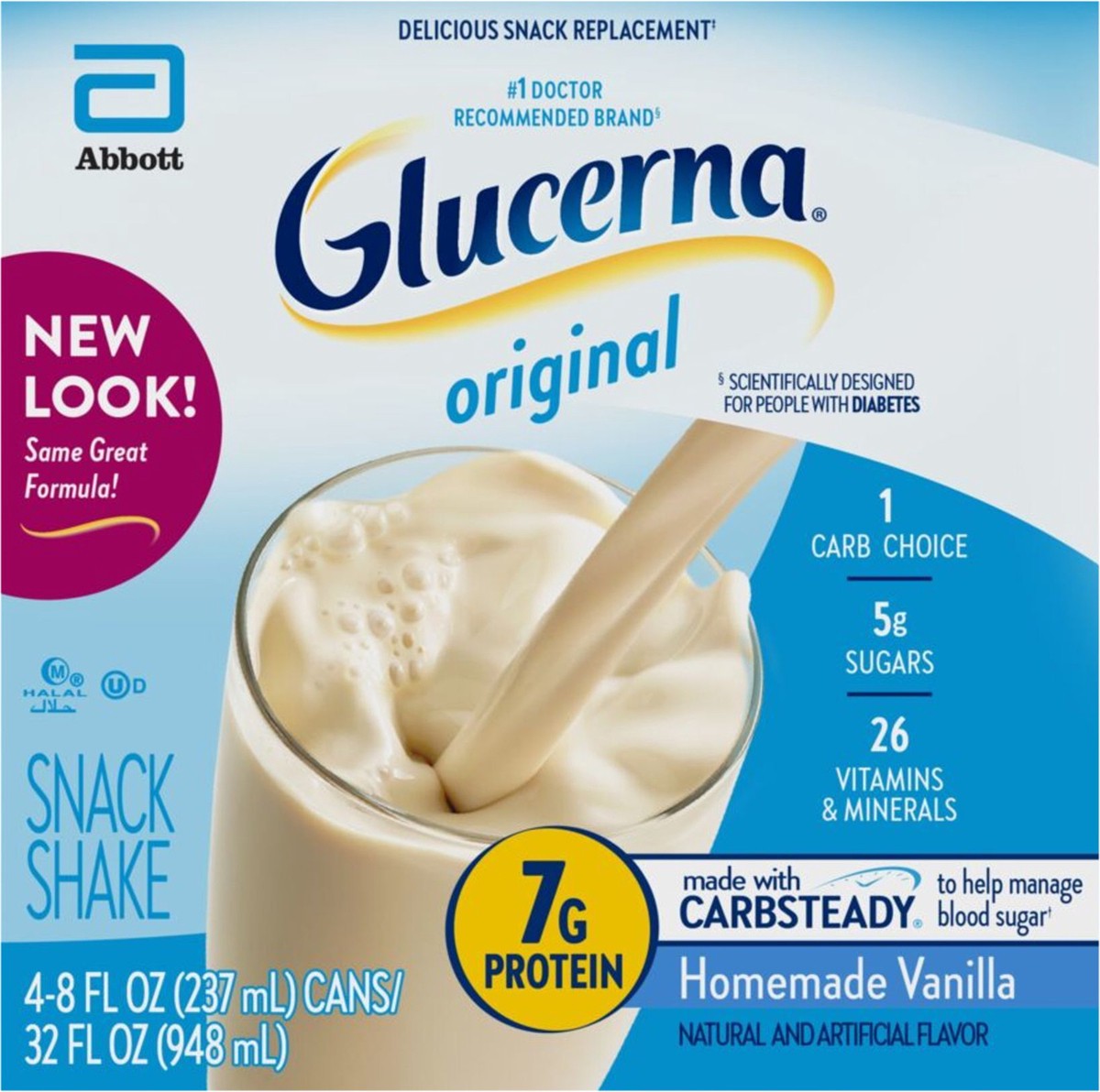 slide 2 of 4, Glucerna Snack Shake Vanilla, 4/8 oz