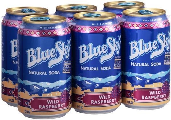 slide 1 of 1, Blue Sky Wild Raspberry Natural Soda, 6 ct; 12 fl oz