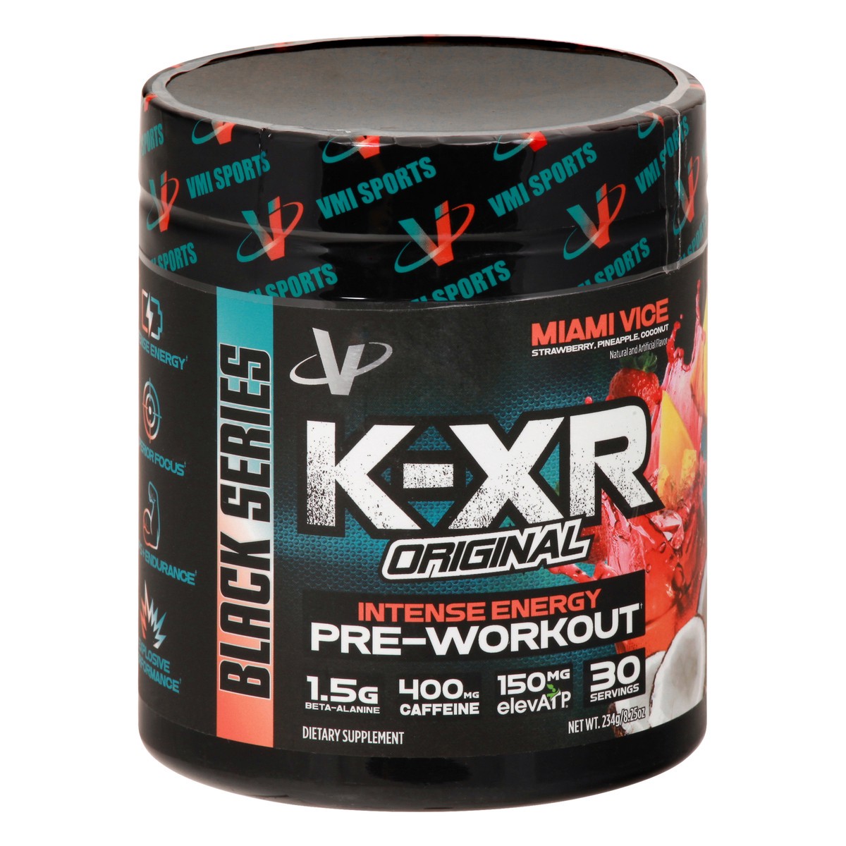 slide 2 of 9, VMI K-XR Black Series Original Intense Energy Miami Vice Pre-Workout 234 gr, 234 g