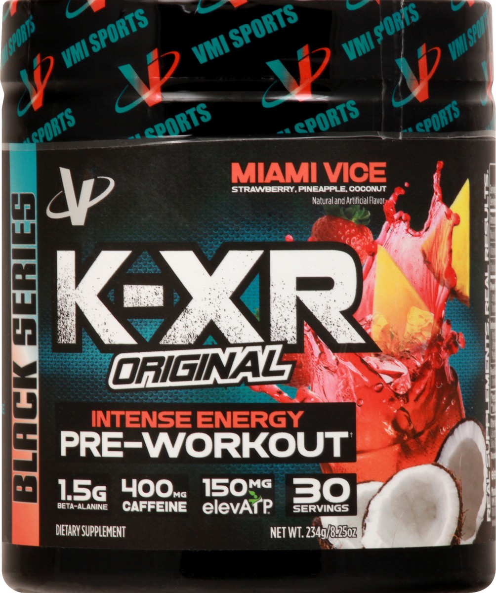 slide 9 of 9, VMI K-XR Black Series Original Intense Energy Miami Vice Pre-Workout 234 gr, 234 g