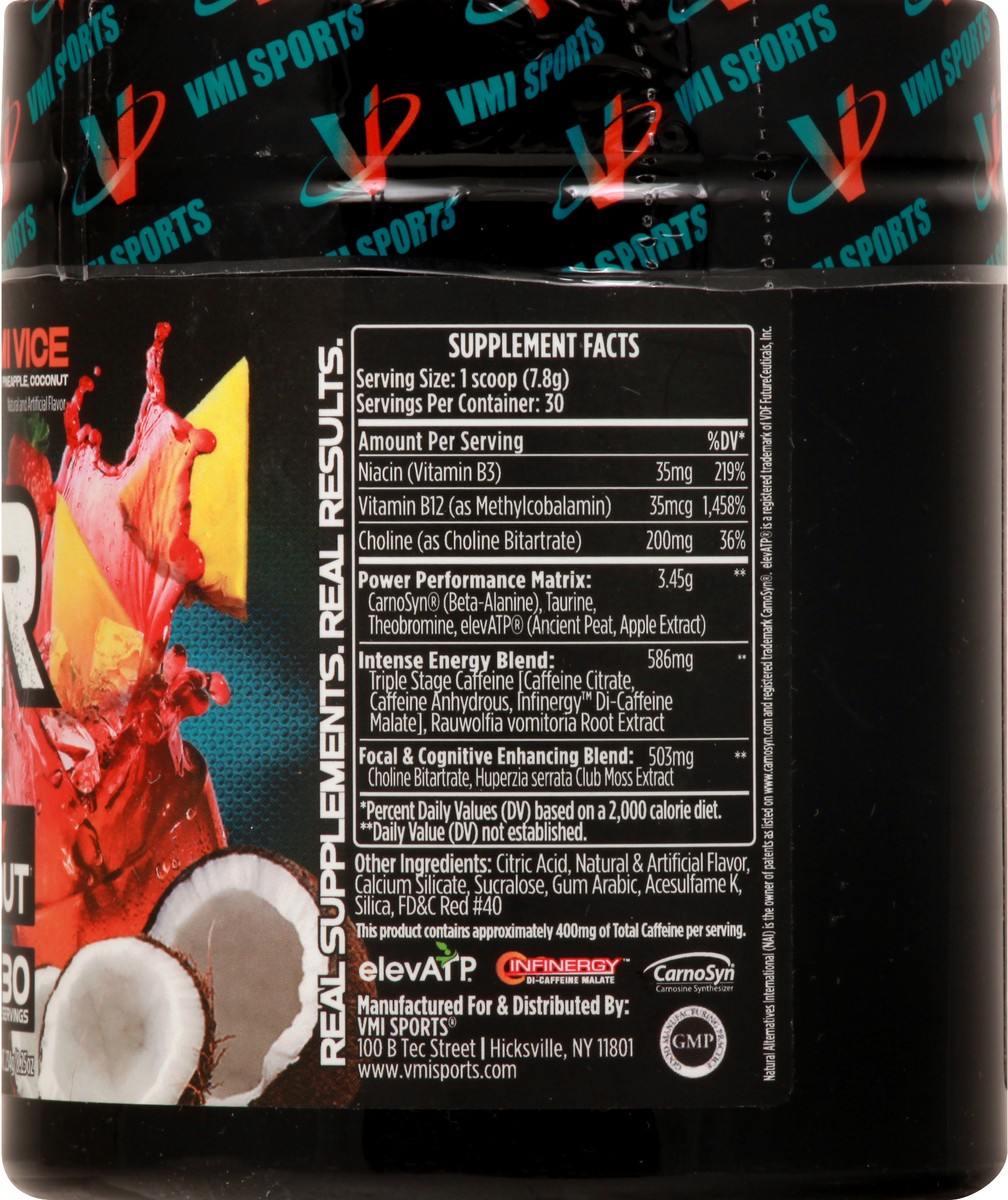 slide 5 of 9, VMI K-XR Black Series Original Intense Energy Miami Vice Pre-Workout 234 gr, 234 g