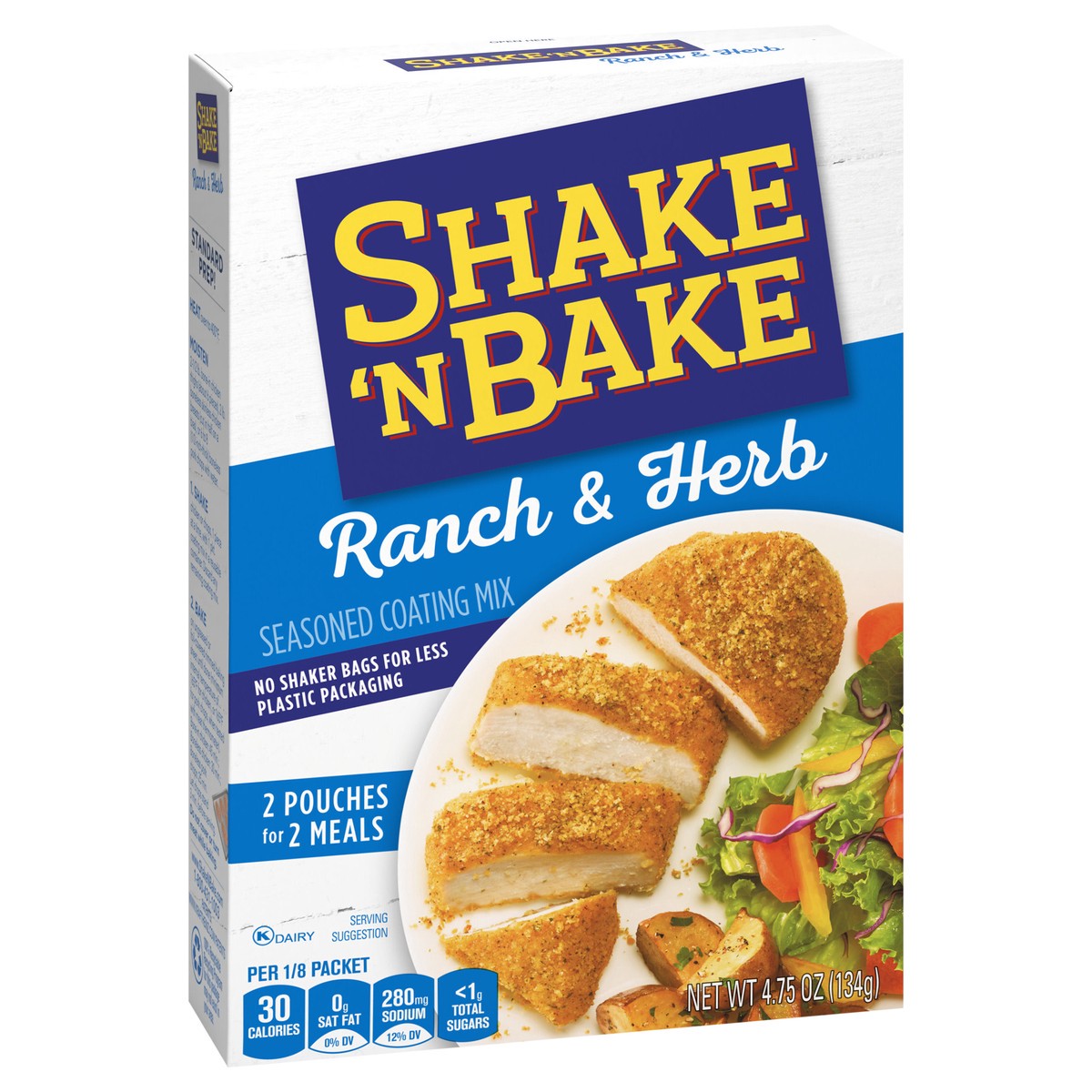 slide 9 of 9, Shake 'N Bake Ranch & Herb Seasoned Coating Mix, 4.75 oz Box, 2 ct Packets, 2 ct