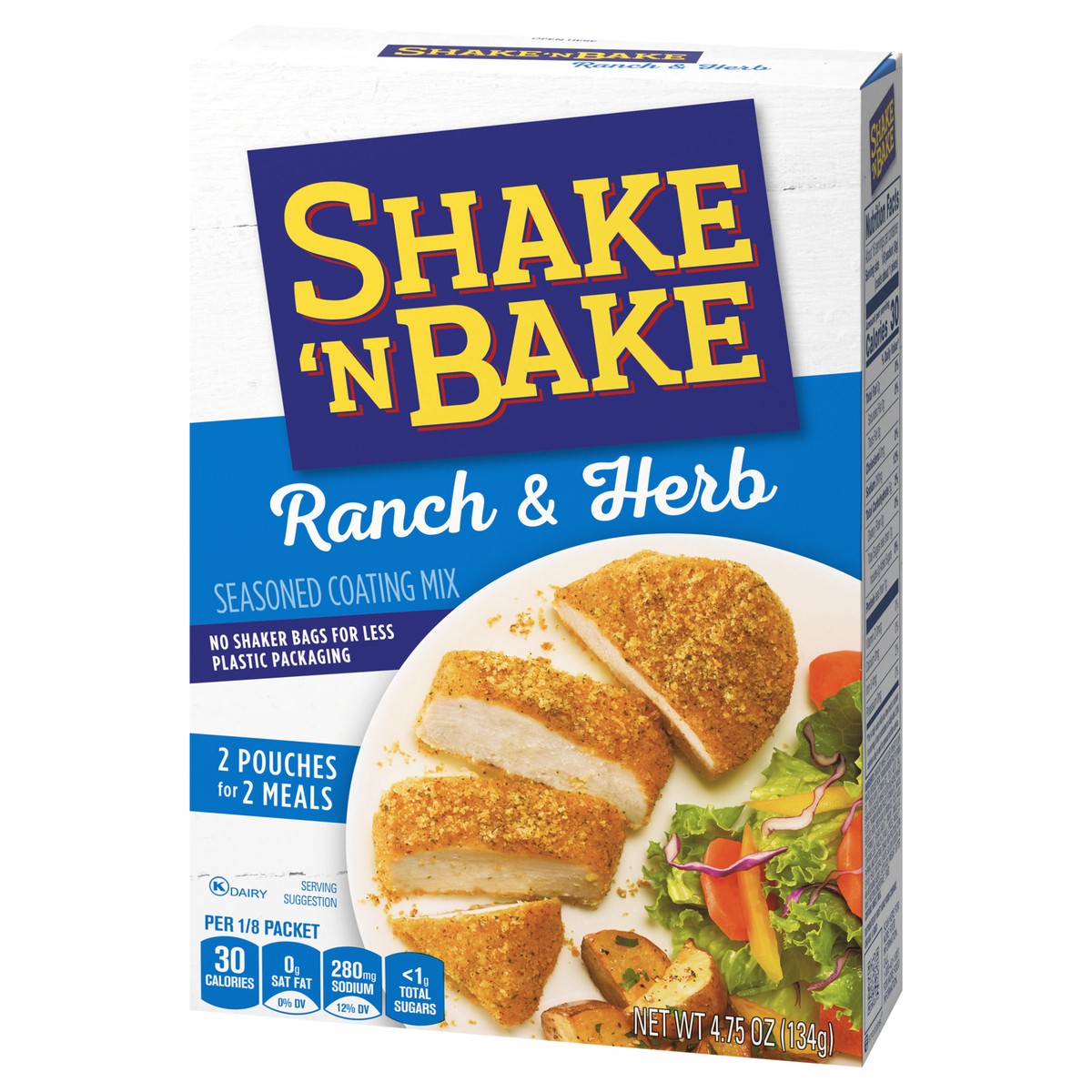 slide 5 of 9, Shake 'N Bake Ranch & Herb Seasoned Coating Mix, 4.75 oz Box, 2 ct Packets, 2 ct