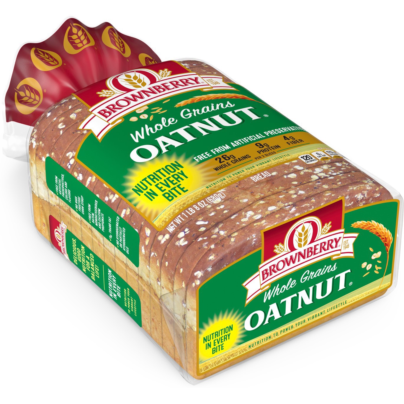 slide 16 of 44, Brownberry Whole Grains Oatnut Bread, 24 oz, 1 ct