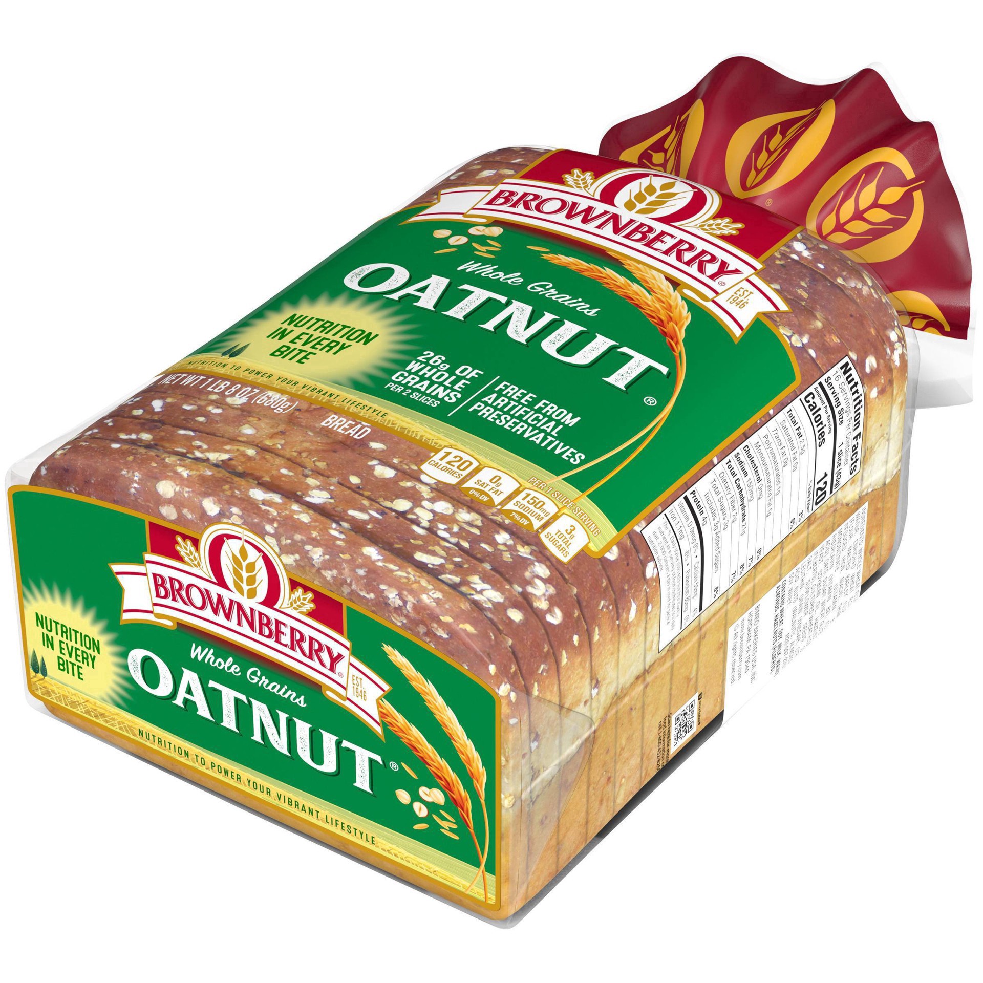 slide 19 of 44, Brownberry Whole Grains Oatnut Bread, 24 oz, 1 ct