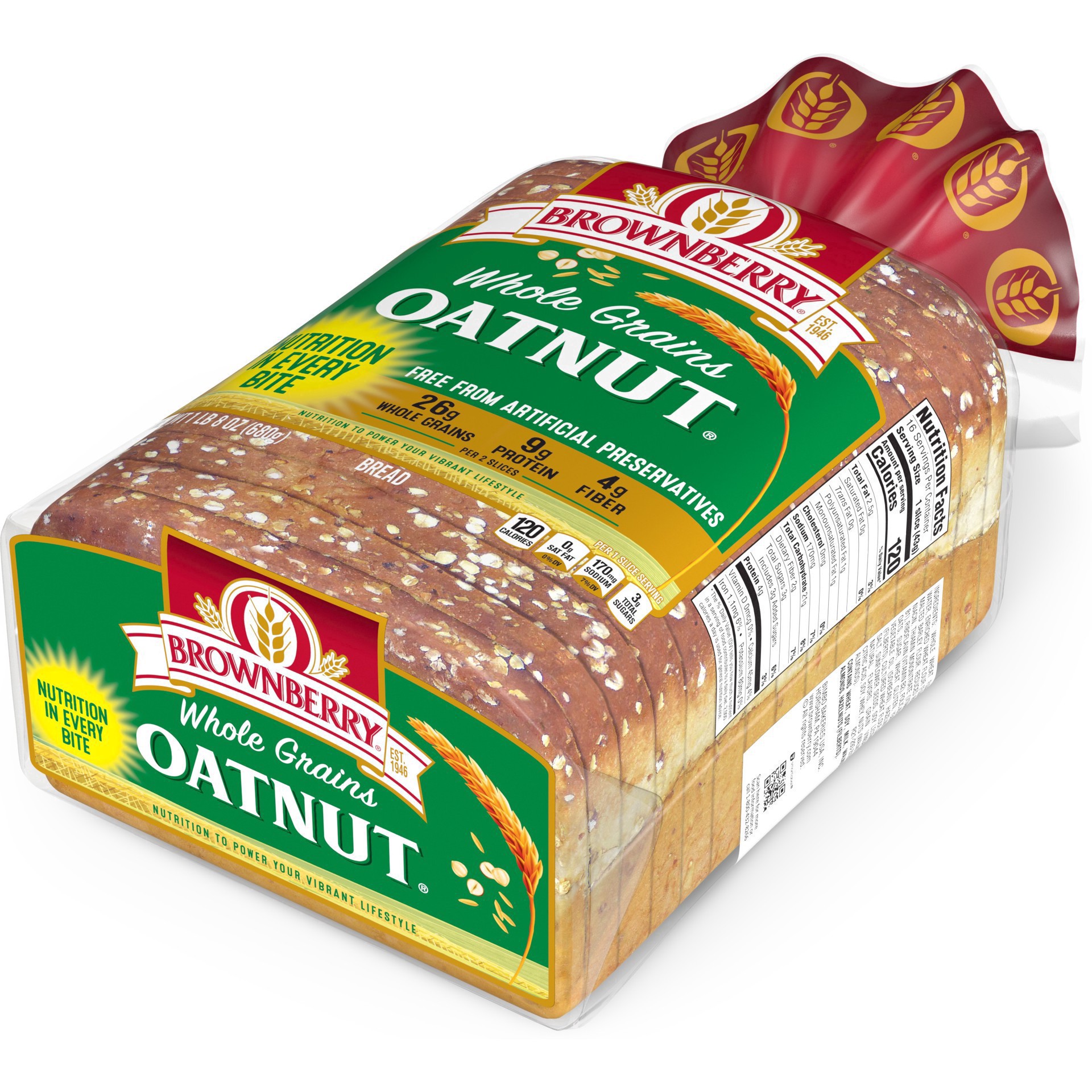 slide 35 of 44, Brownberry Whole Grains Oatnut Bread, 24 oz, 1 ct