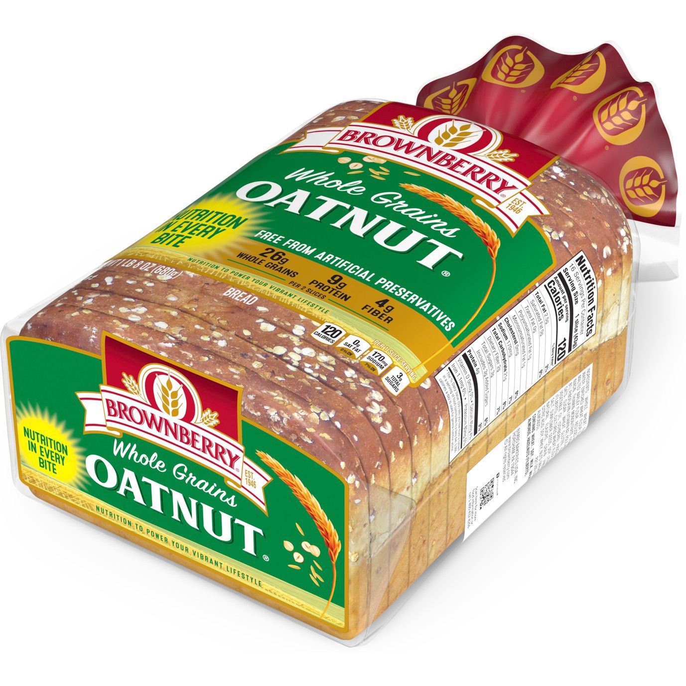 slide 18 of 44, Brownberry Whole Grains Oatnut Bread, 24 oz, 1 ct