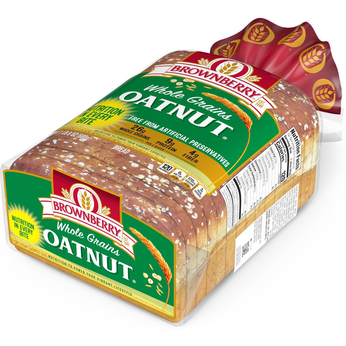 slide 5 of 44, Brownberry Oatnut Bread, 24 oz, Soft Multigrain Bread, Bag, 24 oz