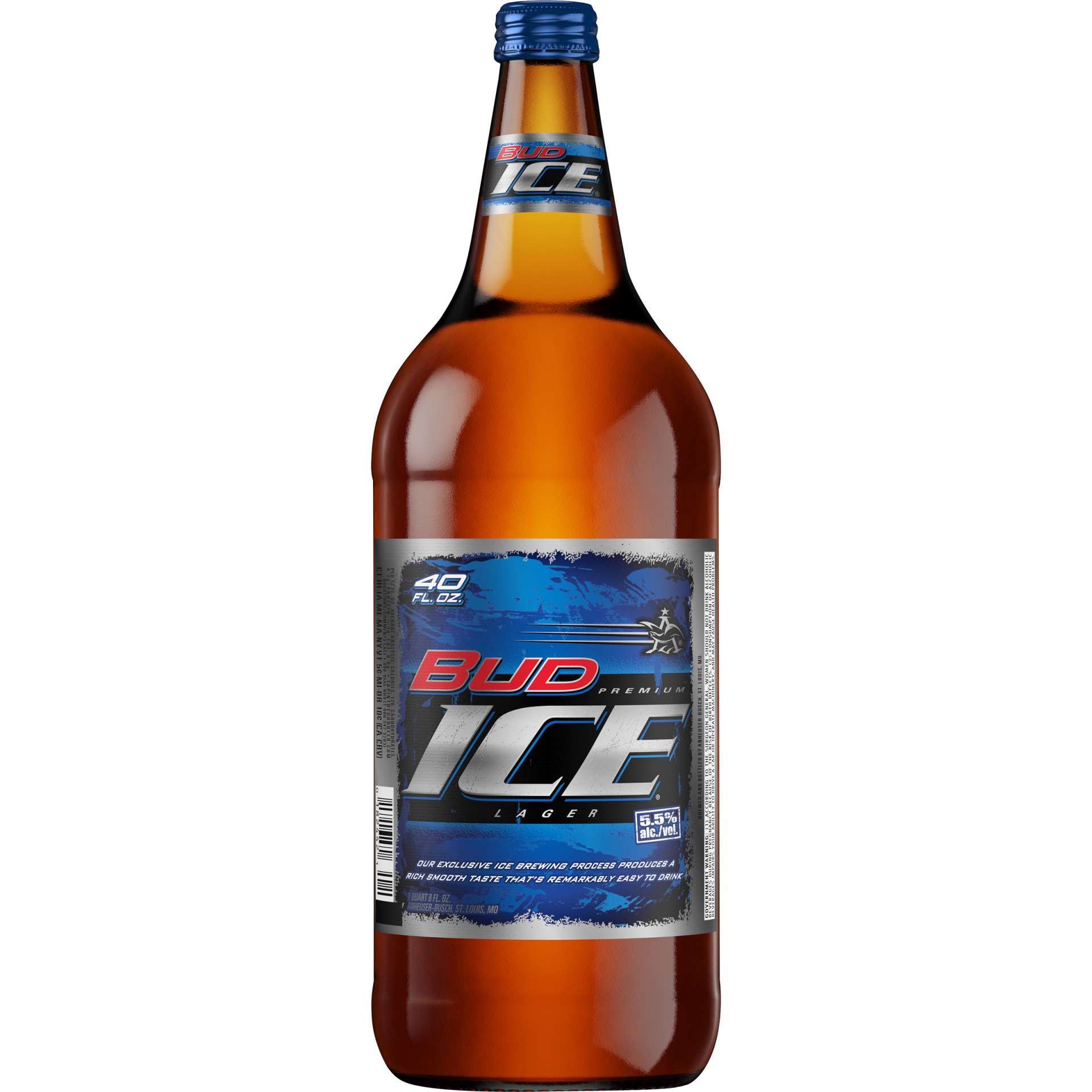 slide 1 of 1, Bud Ice Lager, 40 fl. oz. Bottle, 40 fl oz