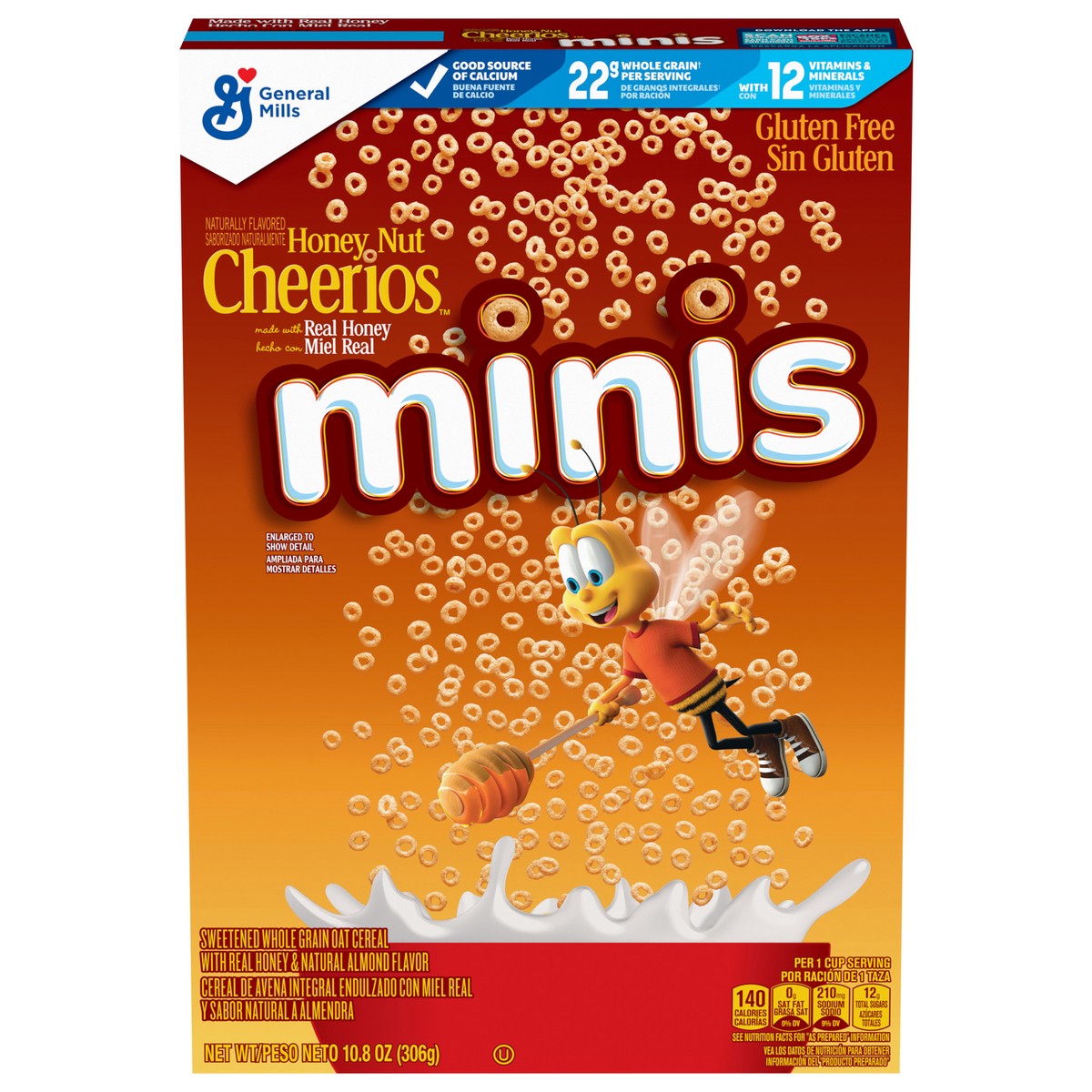 slide 2 of 13, Cheerios Honey Nut Cheerios Minis Breakfast Cereal, Made with Whole Grains, 10.8 oz, 10.8 oz