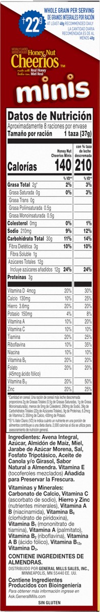 slide 8 of 13, Cheerios Honey Nut Cheerios Minis Breakfast Cereal, Made with Whole Grains, 10.8 oz, 10.8 oz
