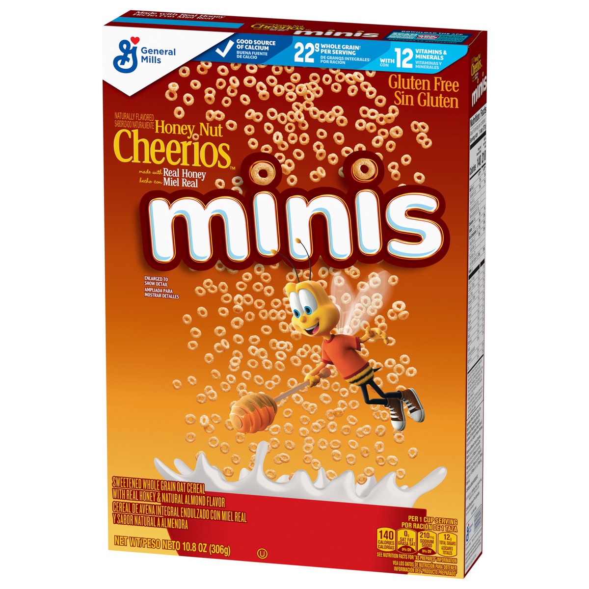 slide 7 of 13, Cheerios Honey Nut Cheerios Minis Breakfast Cereal, Made with Whole Grains, 10.8 oz, 10.8 oz