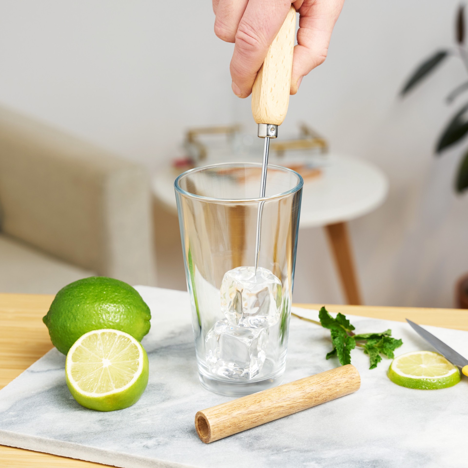 slide 2 of 5, True Spike Wood Ice Pick, Wood Handle Stainless Steel Ice Shaper, Bar & Cocktail Tools, 1 ct