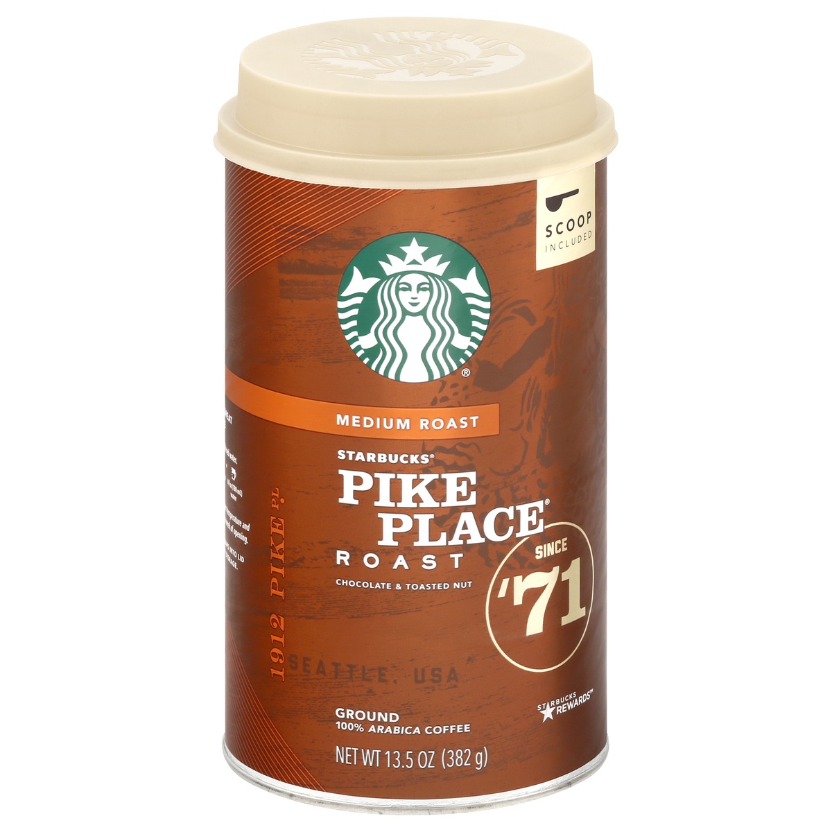 slide 1 of 5, Starbucks Pike Place Roast Ground Coffee Canister, 13.5 oz