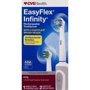 slide 1 of 1, CVS Health Easyflex Infinity Rechargeable Toothbrush With Antibacterial Bristles, 1 ct
