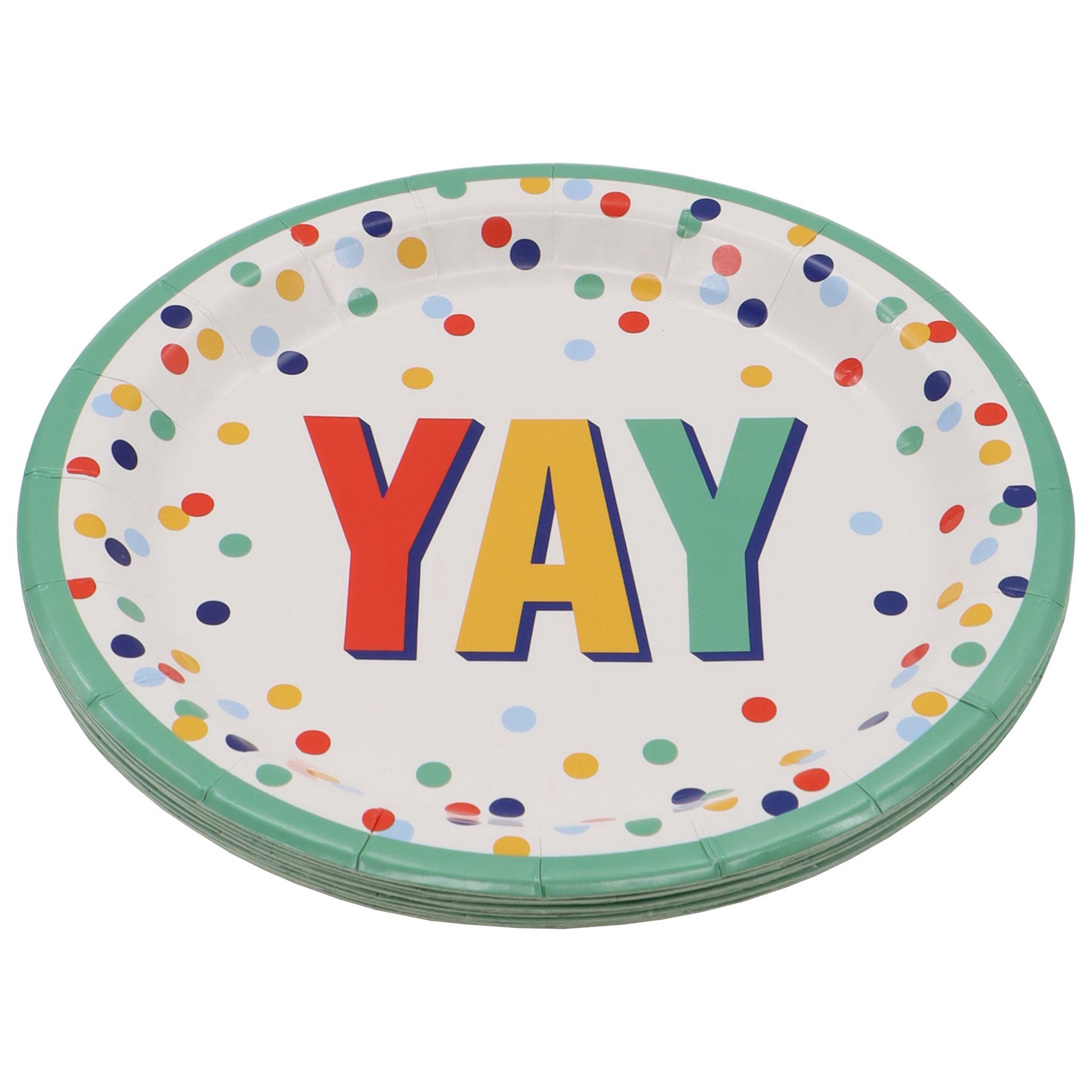 slide 2 of 2, 7" Multicolor Yay Snack Plates, 10ct. By Celebrate It, 10 ct